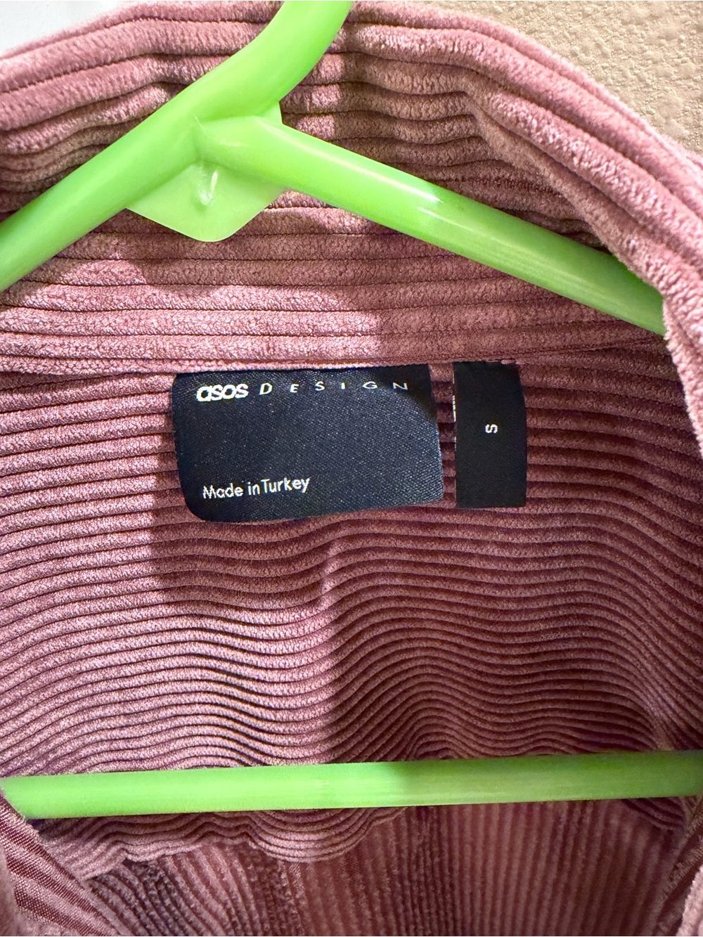 ASOS Ribbed Mauve Corduroy-Look Top